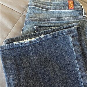 7 For All Mankind Women's Dark Blue Skinny Jeans, Flare leg- Size 26